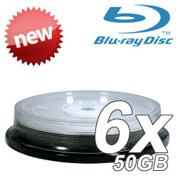 6X Silver Top Double Layer Write Once 50GB Blu-Ray Blank Disc