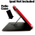 Premium Black/Red Leather Folio Case for iPad 2