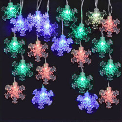 9' USB Powered Snowflake Light Chain w/Color Changing LEDs