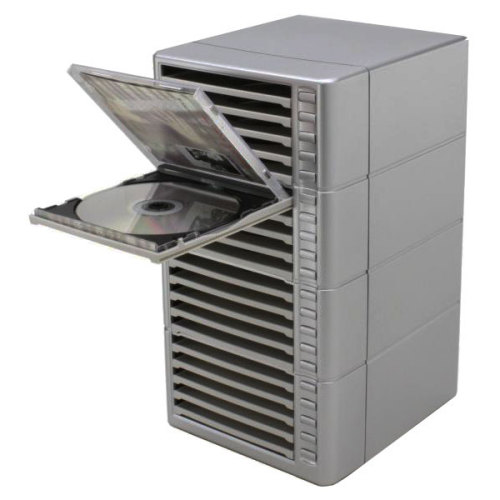 Hipce One Touch Stackable CD Rack Dark Silver