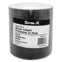 Silver Inkjet Metalized Hub Printable 52X CD-R Blank Disc