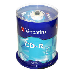 94554 Silver Logo Branded 52X CD-R Blank Media Discs in Cake Box