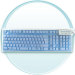 Water-Resistant Foldable Keyboard USB Connection-RoyalBlue &CrystalWhite