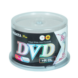 Ridata Pro Series 8X 8.5G White Inkjet Hub Printable Dual Layer DVD+R Media