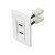 Premium Dual Cable HDMI Wall Plate w/stress Relief