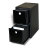 Black Leather 2-Drawer Filling Storage 200 Disc Capacity Included Sleeves