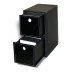 Black Leather 2-Drawer Filling Storage 200 Disc Capacity Included Sleeves