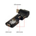 USB 2.0 4 Ports Self Powered Hub, 180-Degree Adjustable Port, Black Color