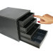 Hipce Black Faux Leather One Touch 4 Drawers Organizer