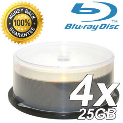 4X Single Layer Write Once 25GB Blu-Ray Blank Disc