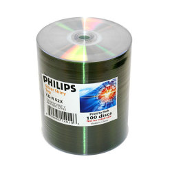 CD-R 52X 80Min/700MB Shiny Top Metalize Hub Blank Media Discs in Tape Wrap Duplication Grade (100 per Spindle)