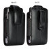 Black Leather Vertical Pouch with Fixed Ratcheting 180° Clip for iPhone 3G/ iPhone 3G S