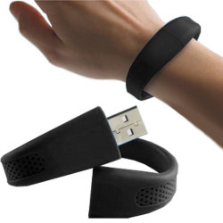 4GB Wrist Band USB 2.0 Flash Drive (Black)