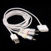2 in 1 AV/ USB Charging Cable for iPhone 3G, GS and 4 - White