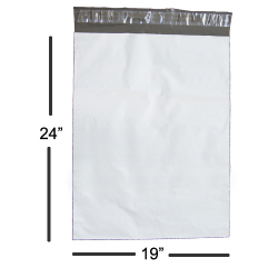 Premium White Poly Mailer 19 x 24 Inches - 2.5 mil thickness