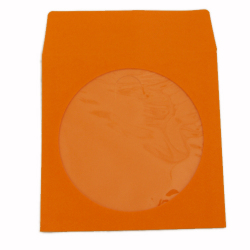 Orange CD DVD Paper Sleeves with Clear Window