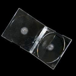5mm Crystal Clear Slim Double CD Jewel Case with Clear Tray
