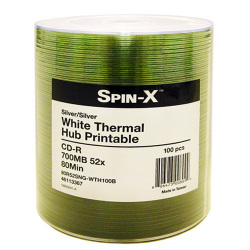 White Thermal Hub Printable 52X CD-R Media 80min/ 700MB
