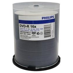 White Inkjet Metalized Hub Printable 16X DVD-R Blank Media Discs in Cake Box
