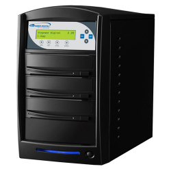 1 To 2 Target Network Ready DVD Duplicator with 20X DVD+/-R/RW/8X Double Layer DVD+/-R/CD Burner and 250GB Hard Drive in Silver Casing